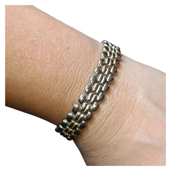 Vintage Silver Tone Panther Link‎ Bracelet 8" - Picture 7 of 7